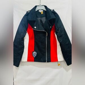 NWT Disney D-Signed Descendants Girls Size L Red and Black Jacket In Mock Suede‎